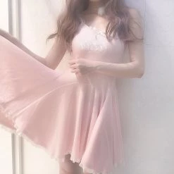 EverythingCuteClub Ballet Style Pink Slip Dress Dress + Rompers