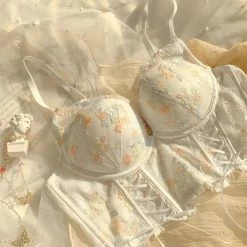 EverythingCuteClub Spring Breeze Day Embroidery Bra Tops & Panty