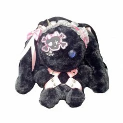 EverythingCuteClub Bags & Wallets Black Rock Bunny Stuffed Toy Bag