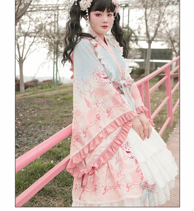 EverythingCuteClub Top The Melody Of Sakura Plus Size Lolita Fashion Kimono Style 10 EverythingCuteClub Top The Melody Of Sakura Plus Size Lolita Fashion Kimono Style