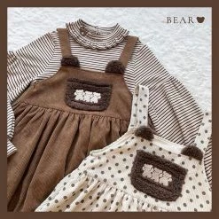 EverythingCuteClub Dress + Rompers Pre-order 3 Little Bears 2021Fw Strap Dress