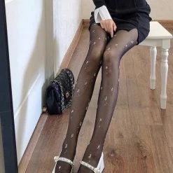 EverythingCuteClub Flower Print Pantyhose Stocking Buy 2 Get 1 Free Lingerie + Panties + Sleepwear + Socks