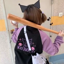 EverythingCuteClub, Kyouko Jackets + Puffs+ Coats Pre-order Sanrio Collaboration Kuromi Sportswear Jacket And Pants