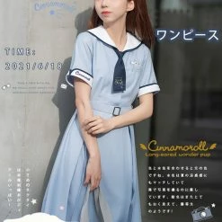 EverythingCuteClub Dress + Rompers Pre-order Sanrio Collaboration 2021 SS Cinnamoroll Short Sleeve Seifuku Dress
