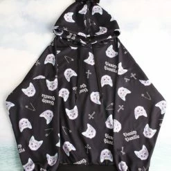 EverythingCuteClub Cat Head Harajuku Fashion Cross Hoodie Jacket