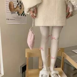 EverythingCuteClub 300D Girly Pink Bowknot Pearl Stocking Socks Lingerie + Panties + Sleepwear + Socks