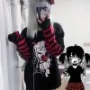 EverythingCuteClub Top Pre-order Punk Girl Black Red Long Sleeve T-shirt