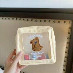 EverythingCuteClub Bear Makeup Bag Travel Bag