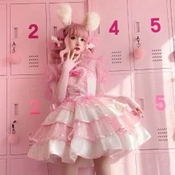 EverythingCuteClub, Creamycuteipie Dress + Rompers Sweet Rabbit Peach Bunny Lolita Dress