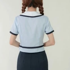 EverythingCuteClub Pre-order Sanrio Collaboration 2021 SS Cinnamoroll Uniform Korean Style Set Top/skirt