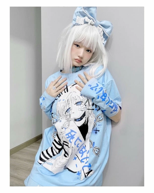 EverythingCuteClub Don’t Die Harajuku Fashion Anime Print T-shirt 5 EverythingCuteClub Don’t Die Harajuku Fashion Anime Print T-shirt