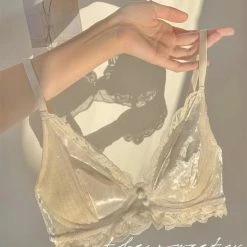 EverythingCuteClub Lingerie + Panties + Sleepwear + Socks Velvet White Rose Bralette 10 EverythingCuteClub Lingerie + Panties + Sleepwear + Socks Velvet White Rose Bralette