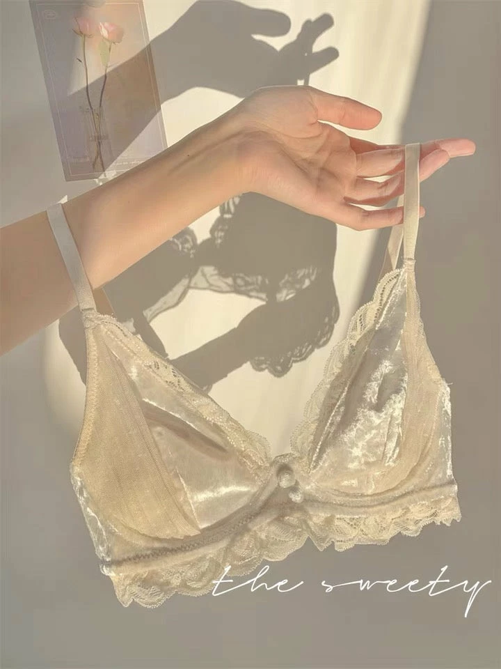 EverythingCuteClub Lingerie + Panties + Sleepwear + Socks Velvet White Rose Bralette 4 EverythingCuteClub Lingerie + Panties + Sleepwear + Socks Velvet White Rose Bralette