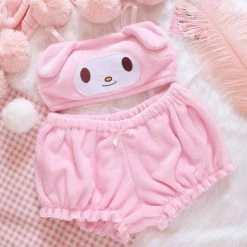 EverythingCuteClub Kuromi My Melody Lingerie Pumpkin Pants Set