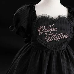 EverythingCuteClub Black Choco Cream Waffle Dolly Dress One Piece Dress 36 EverythingCuteClub Black Choco Cream Waffle Dolly Dress One Piece Dress