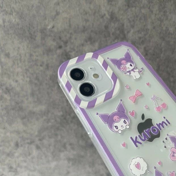 EverythingCuteClub Kuromi Sticker Style Phone Case 4 EverythingCuteClub Kuromi Sticker Style Phone Case