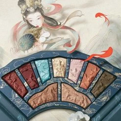 Florasis X Heaven Gaya Luoshenfu Eyeshadow Palette Peony Exquisitely Carved Flower Pattern Makeup Palette