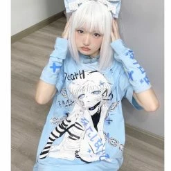 EverythingCuteClub Don’t Die Harajuku Fashion Anime Print T-shirt 10 EverythingCuteClub Don’t Die Harajuku Fashion Anime Print T-shirt