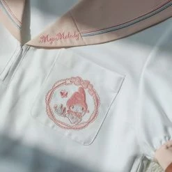 EverythingCuteClub Top Sanrio Collaboration My Melody Summer Jk Uniform Short Sleeve Shirt
