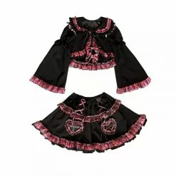 EverythingCuteClub Harajuku Style Dark Goth Loli Bunny Set Top