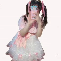 EverythingCuteClub Rabbit Bowknot Underskirt Panier Drawer Mesh Tutu Skirt Panier Drawers (Underskirt)