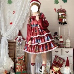 EverythingCuteClub Dress + Rompers The Letter After Christmas Lolita Set Dress + Vest+ Elk Cloak 14 EverythingCuteClub Dress + Rompers The Letter After Christmas Lolita Set Dress + Vest+ Elk Cloak