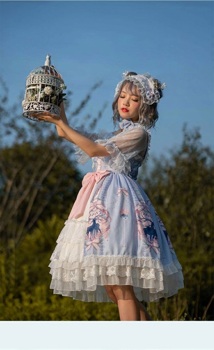 EverythingCuteClub Nara Deer Lolita JSK Dress (no Sleeves) Plus Kawaii Plus Size 8 EverythingCuteClub Nara Deer Lolita JSK Dress (no Sleeves) Plus Kawaii Plus Size