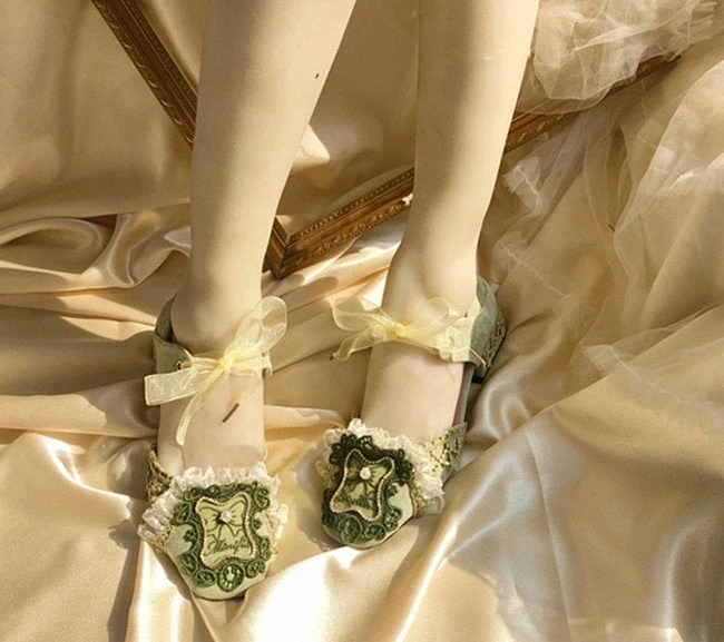 EverythingCuteClub Accessories Retro Summer Palace Mid Heel Shoes Handcrafted 5 EverythingCuteClub Accessories Retro Summer Palace Mid Heel Shoes Handcrafted