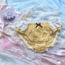 EverythingCuteClub Lingerie + Panties + Sleepwear + Socks Summer Night Tea Girly Panties Underwear