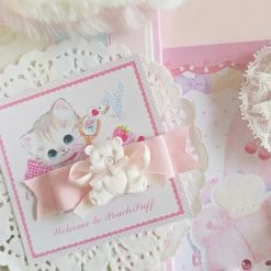 EverythingCuteClub Accessories Peach Puff Hair Pins One Pair