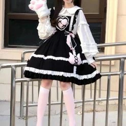 EverythingCuteClub Pre-order Casual Lolita Cotton Candy Cat Lolita Dress Jsk Dress + Rompers