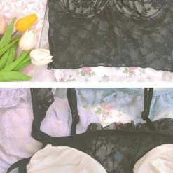 EverythingCuteClub Vintage Nanaco Bralette Lingerie + Panties + Sleepwear + Socks