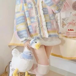 EverythingCuteClub Colourful Bear Cardigan