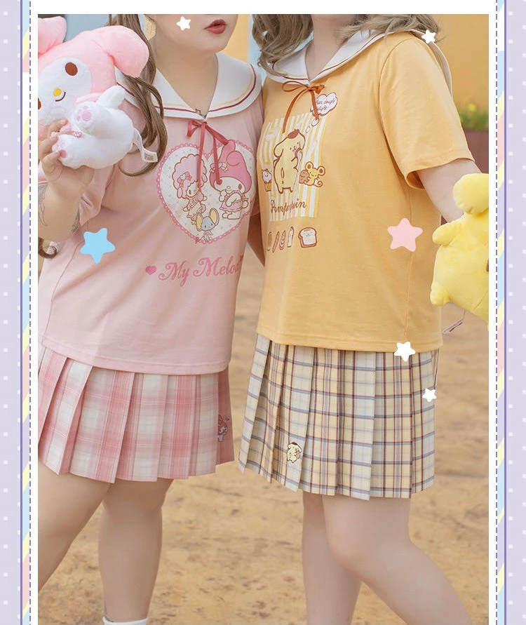 EverythingCuteClub Plus Size More Kawaii Pre-order Sanrio Character T-shirt Navy Collar 7 EverythingCuteClub Plus Size More Kawaii Pre-order Sanrio Character T-shirt Navy Collar