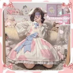 EverythingCuteClub Little Milk Cake Cute Kawaii Dress Jsk/strap Dress
