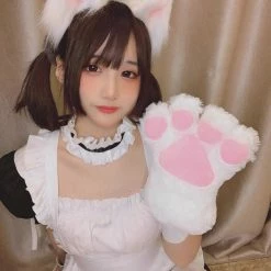 EverythingCuteClub Top Neko Cat Paw Gloves / Cat Hair Band / Cat Tail / Choker Cosplay Costumne