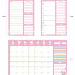 EverythingCuteClub, Fairylady Rabbit Schedule Set Daily Schedule Weekly Schedule Monthly Schedule Room Decor