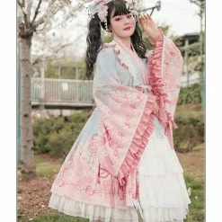 EverythingCuteClub Top The Melody Of Sakura Plus Size Lolita Fashion Kimono Style