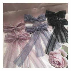 EverythingCuteClub Accessories Viole Ribbon Cross Hair Pin