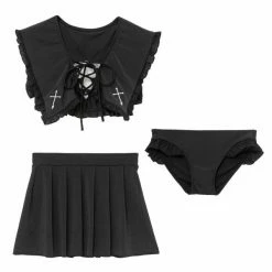 EverythingCuteClub Top Cross Sailor Collar Swimsuit Set