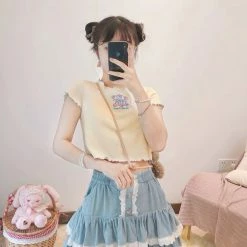 EverythingCuteClub Ice Cream Bubbly Pop Girly Crop T-shirt