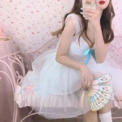 EverythingCuteClub Escape Princess White Tulle Dress Dress + Rompers