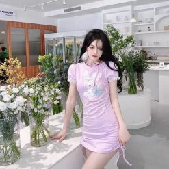 EverythingCuteClub Dress + Rompers Petit Girl Rabbit T-shirt Dress Pinky Color