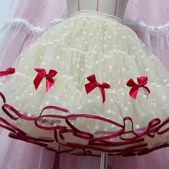 EverythingCuteClub Rabbit Bowknot Underskirt Panier Drawer Mesh Tutu Skirt Panier Drawers (Underskirt)