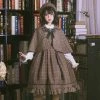 EverythingCuteClub Little Detective British Lolita No Sleeve Dress JSK / Cape Dress + Rompers