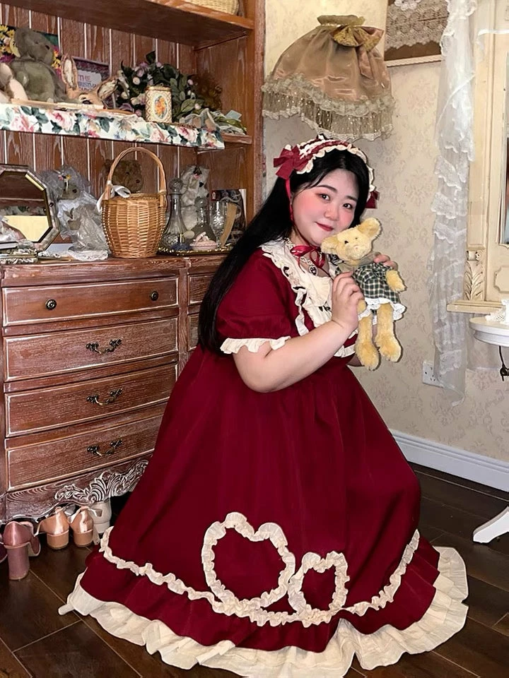 EverythingCuteClub Plus Size Cotton Candy Girl Two Hearts Red Dress 4 EverythingCuteClub Plus Size Cotton Candy Girl Two Hearts Red Dress