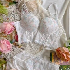 EverythingCuteClub Spring Breeze Day Embroidery Bra Tops & Panty