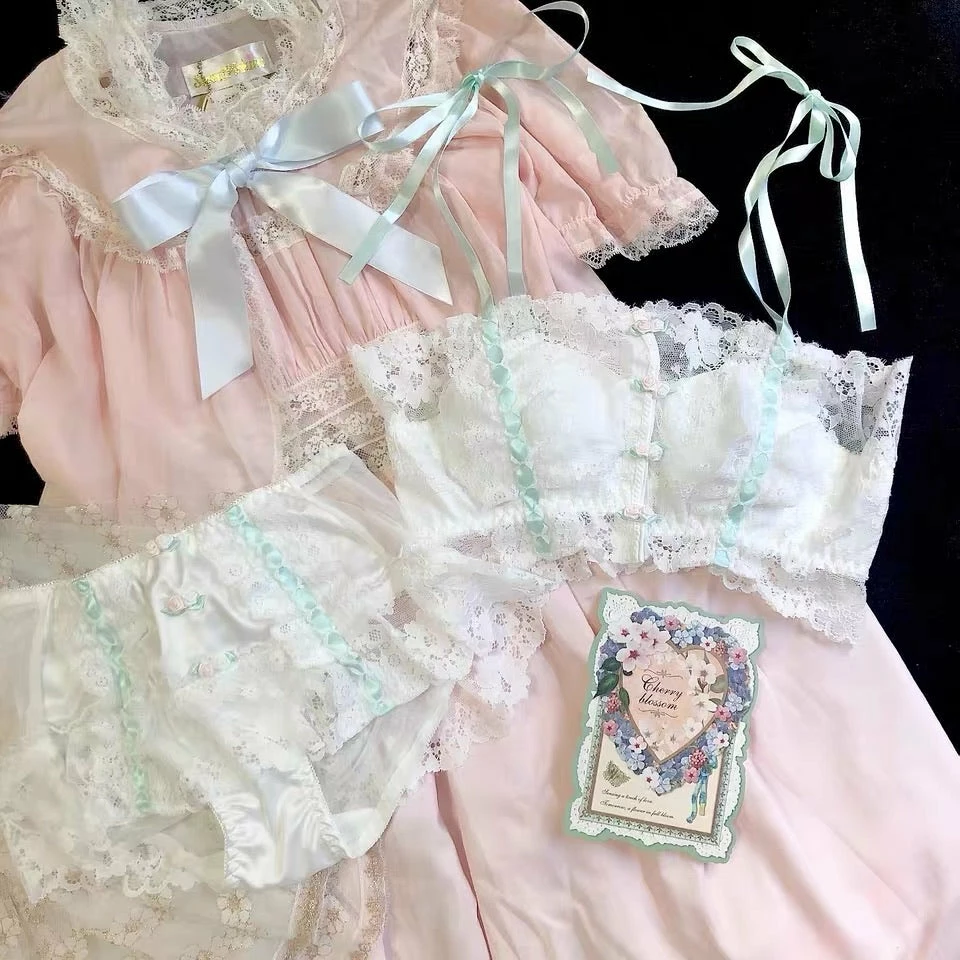 EverythingCuteClub Chinese Style Bralette Set Rose Button Lingerie + Panties + Sleepwear + Socks 12 EverythingCuteClub Chinese Style Bralette Set Rose Button Lingerie + Panties + Sleepwear + Socks