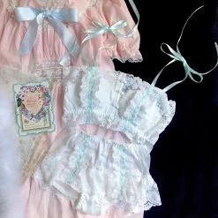 EverythingCuteClub Chinese Style Bralette Set Rose Button Lingerie + Panties + Sleepwear + Socks 21 EverythingCuteClub Chinese Style Bralette Set Rose Button Lingerie + Panties + Sleepwear + Socks