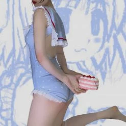 EverythingCuteClub Baby Blue / Pink Swimsuit One Piece Lingerie + Panties + Sleepwear + Socks